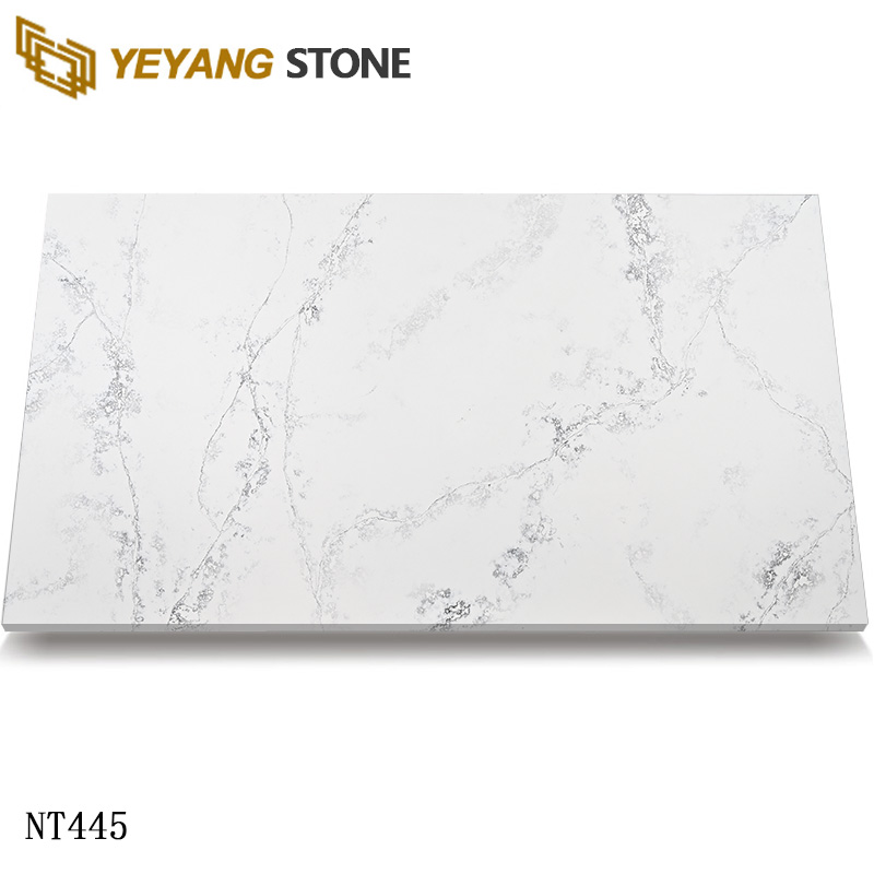 Simple White Calacatta Engineered Quartz Slabs for Modern Countertops