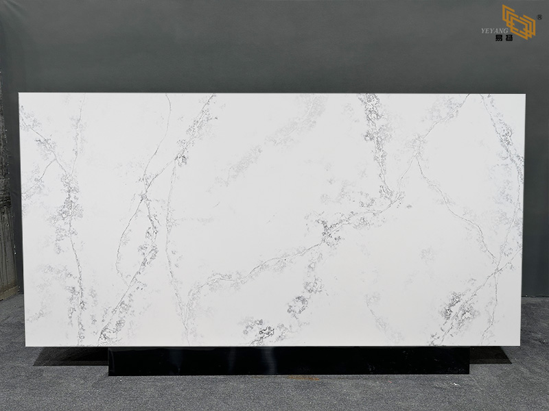 Simple White Calacatta Engineered Quartz Slabs for Modern Countertops