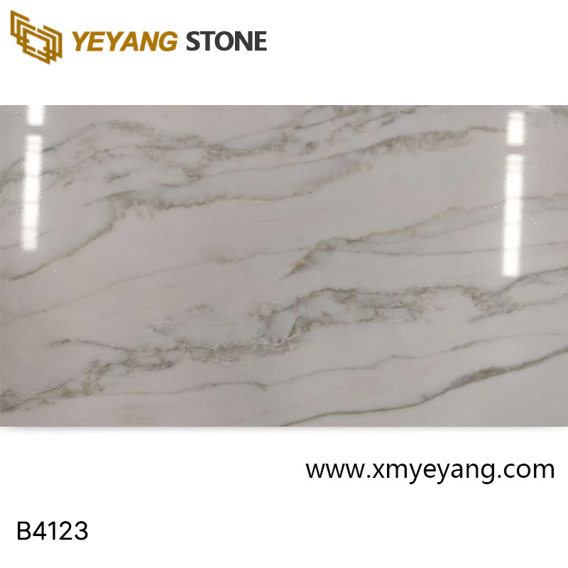 Warm Azzura Bay Quartz Slab for wholesale Calacatta Quartz