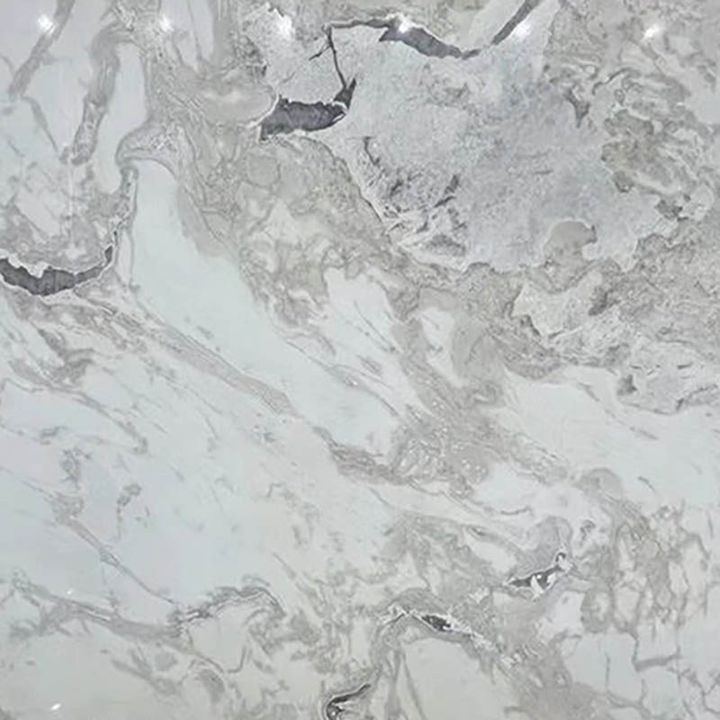 Fendi White Marble Slab With Fluid Grey Veins