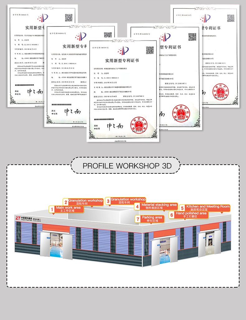 PVC refrigerator door accessory plastic profiles
