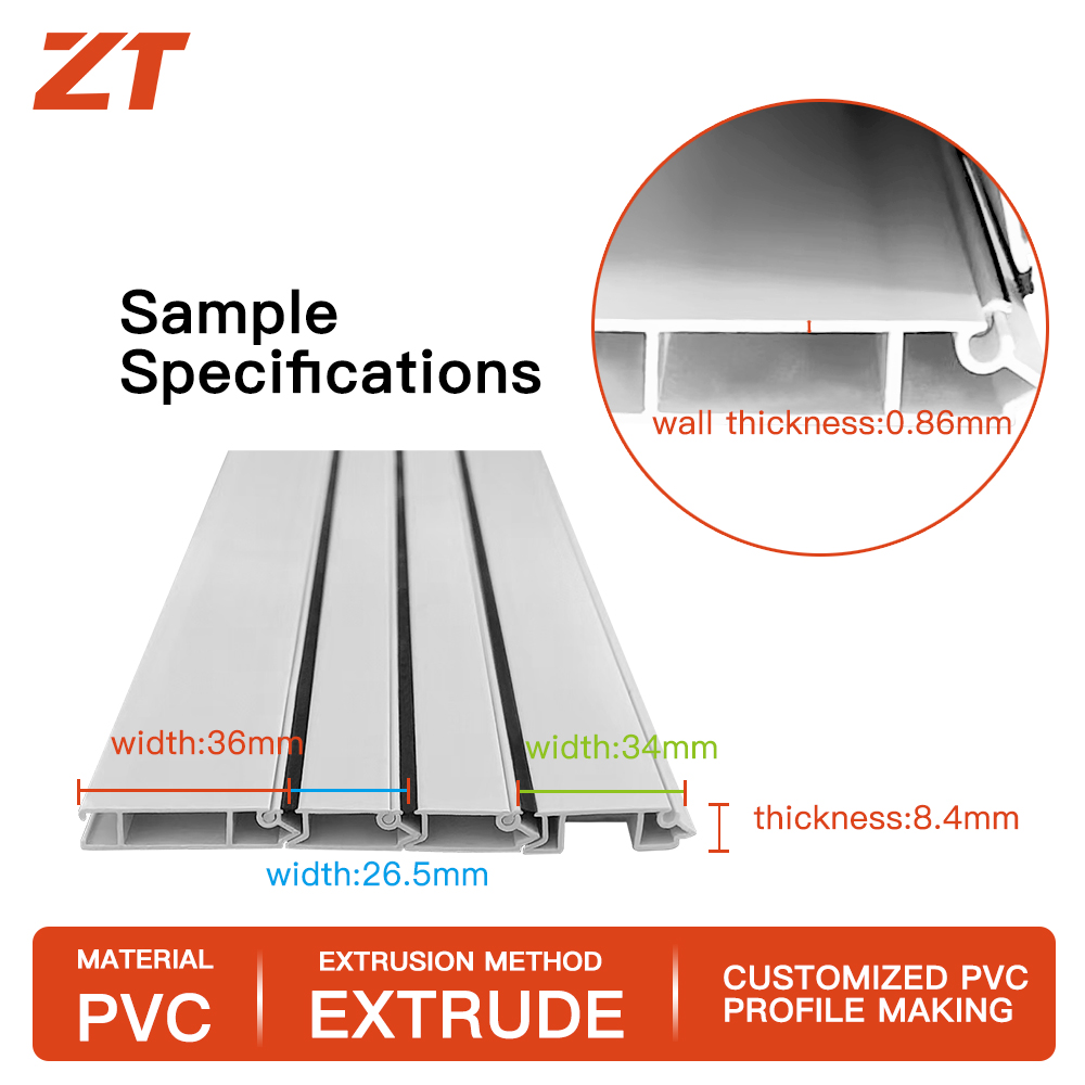 PVC black and white roller shutter door plastic profiles
