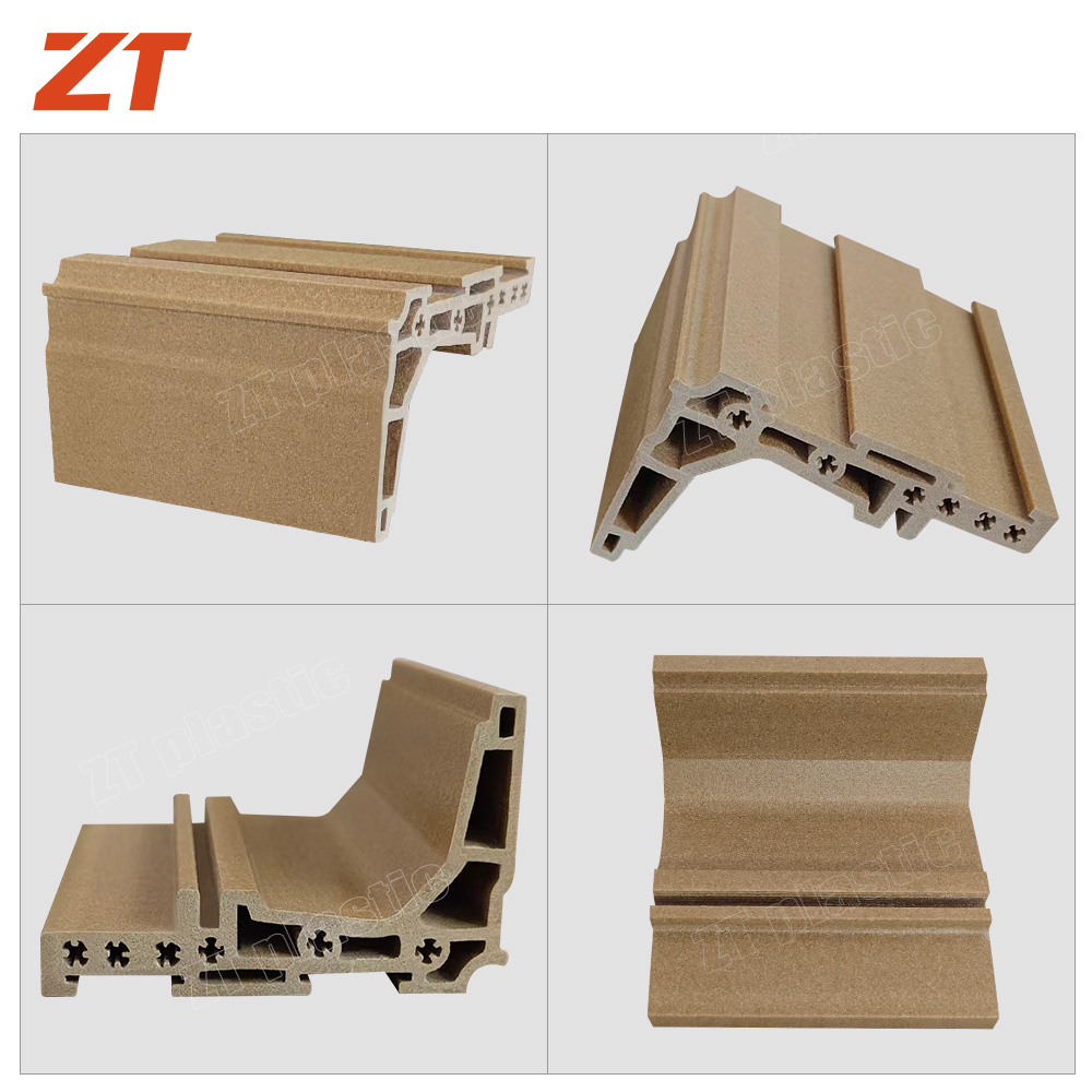WPC rice husk door frame decoration plastic profiles