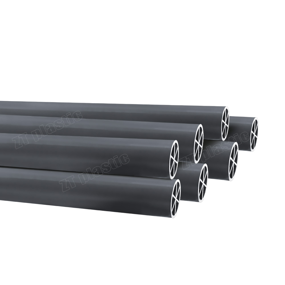 PVC four chamber pipe broom handler plastic profiles