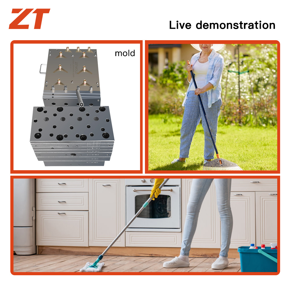 PVC four chamber pipe broom handler plastic profiles