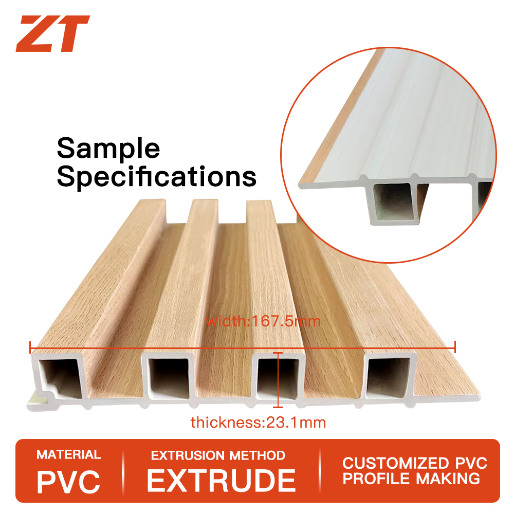 PVC foam board groove wall panel plastic profile Laminated wood grain