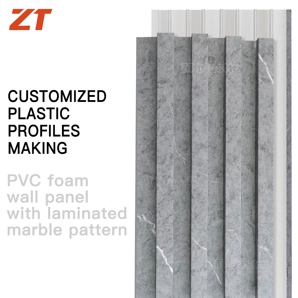 PVC foam board groove wall panel plastic profile Laminated marble pattern