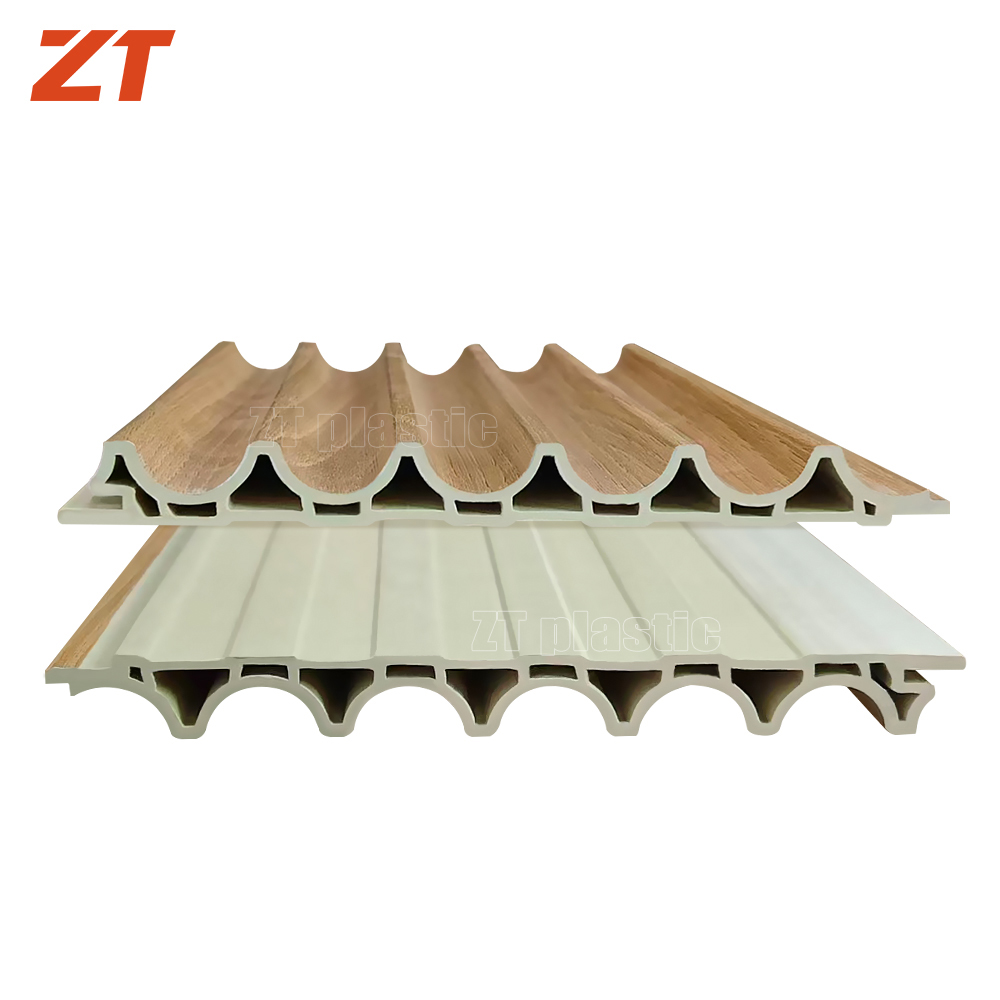 PVC foam board Laminated wood grain wall panel plastic profiles
