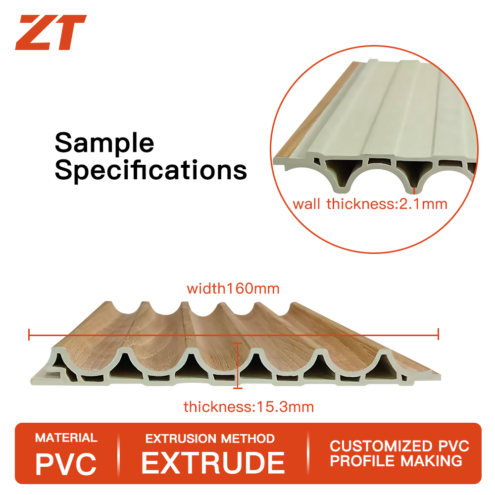 PVC foam board Laminated wood grain wall panel plastic profiles