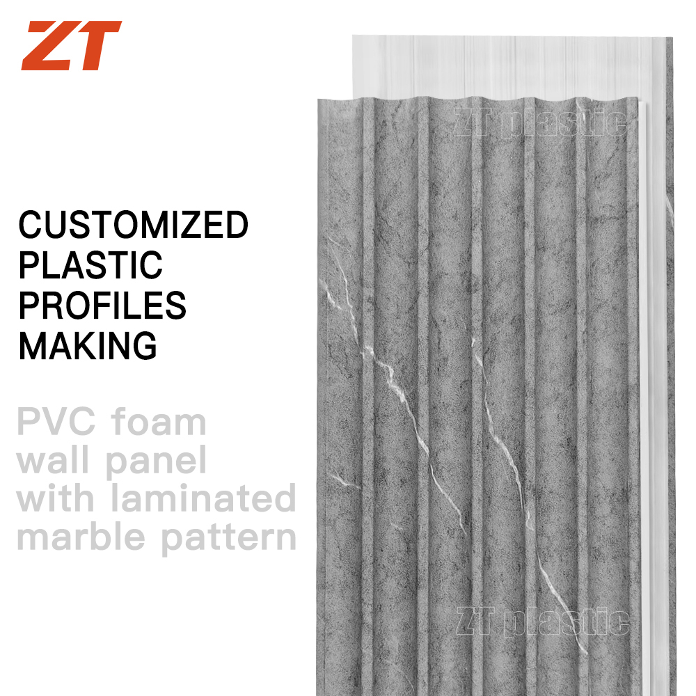 PVC foam board Laminated marble pattern wall panel plastic profiles