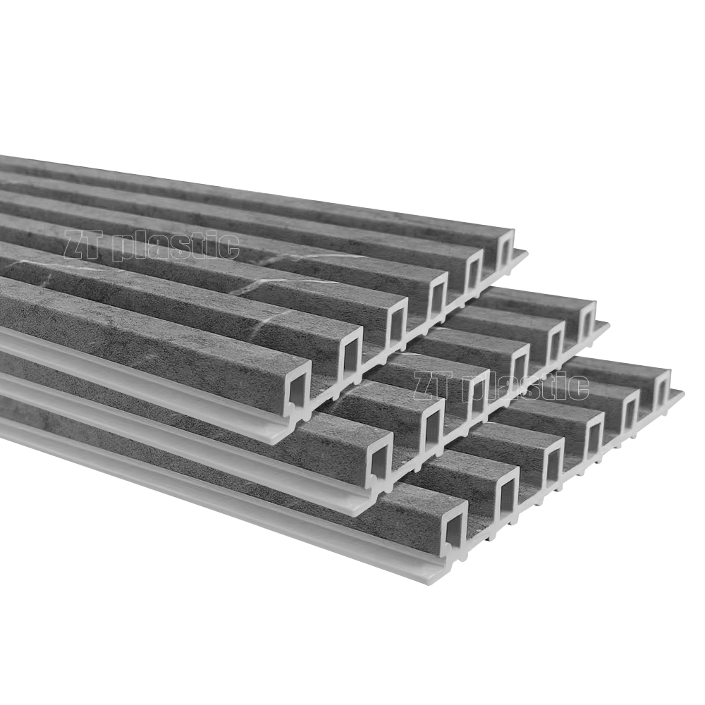 PVC foam board laminated marble patterned groove wall panel profile