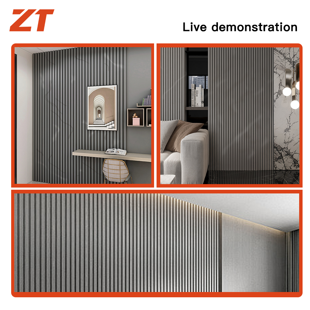 PVC foam board laminated marble patterned groove wall panel profile