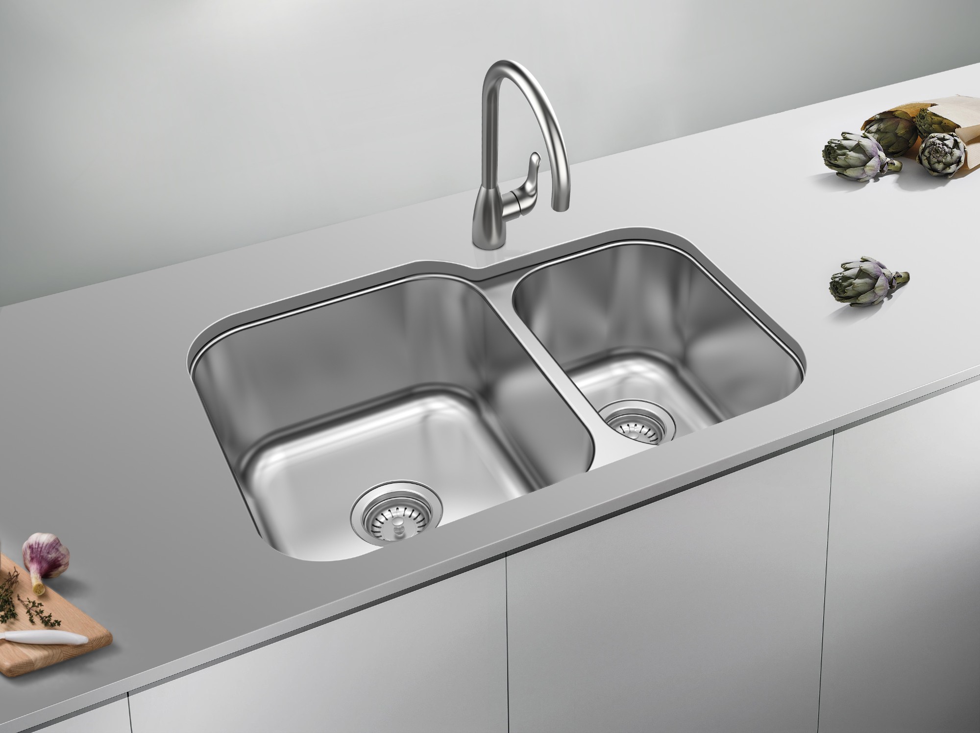 Kitchen Sinks Stainless Steel Undermount Double Bowl