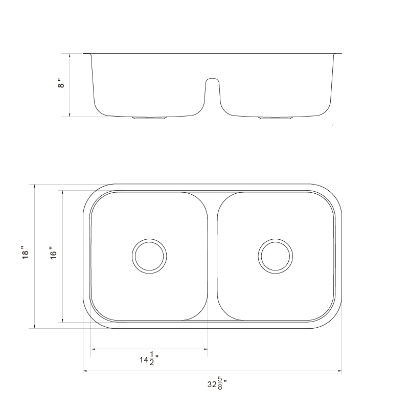 radiant double bowl sink