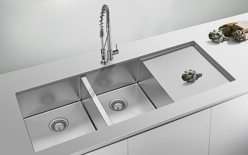 stainless steel utility sink with drainboard
