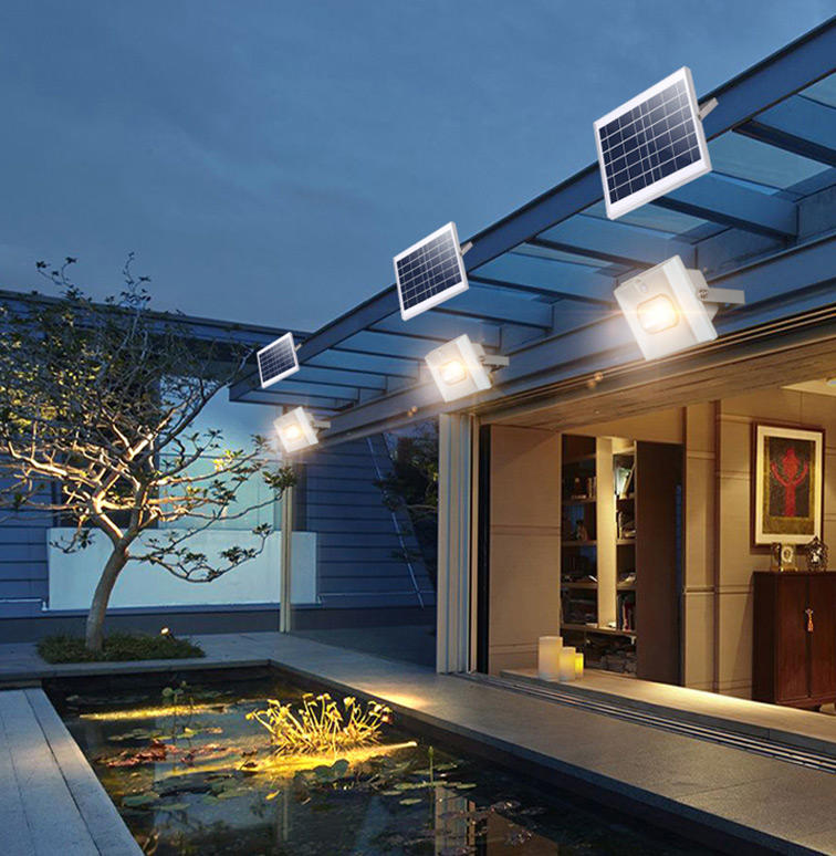Holofotes solares oferecem a você o pedaço da mente de uma casa segura