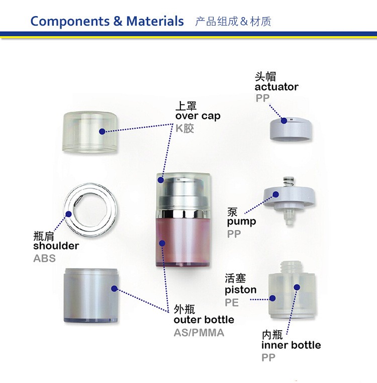 MS103 High-end acrylic vacuum dispensing pump packaging