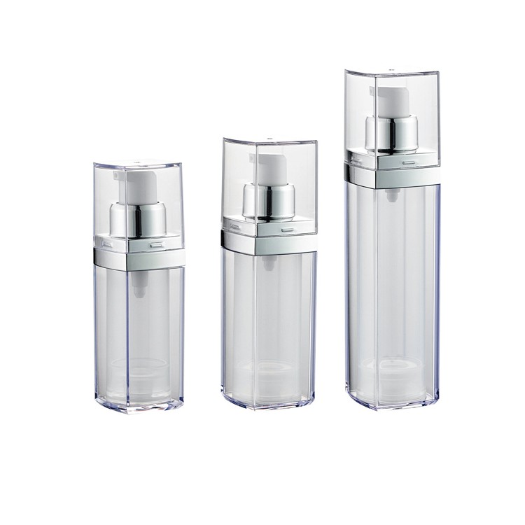 MS110 Red square acrylic airless dispensing pump bottles