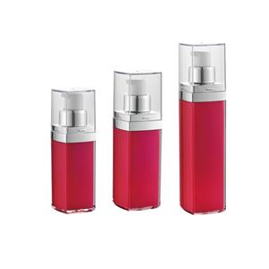 MS110 Red square acrylic airless dispensing pump bottles