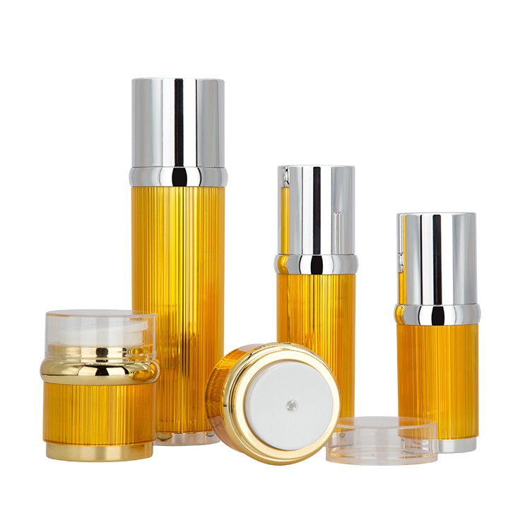 MS114 Luxury gold acrylic airless pump bottles and jars