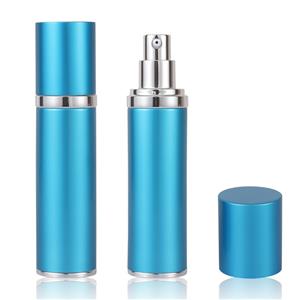 Botellas de bomba sin aire para el cuidado de la piel de cilindro de aluminio azul MS206