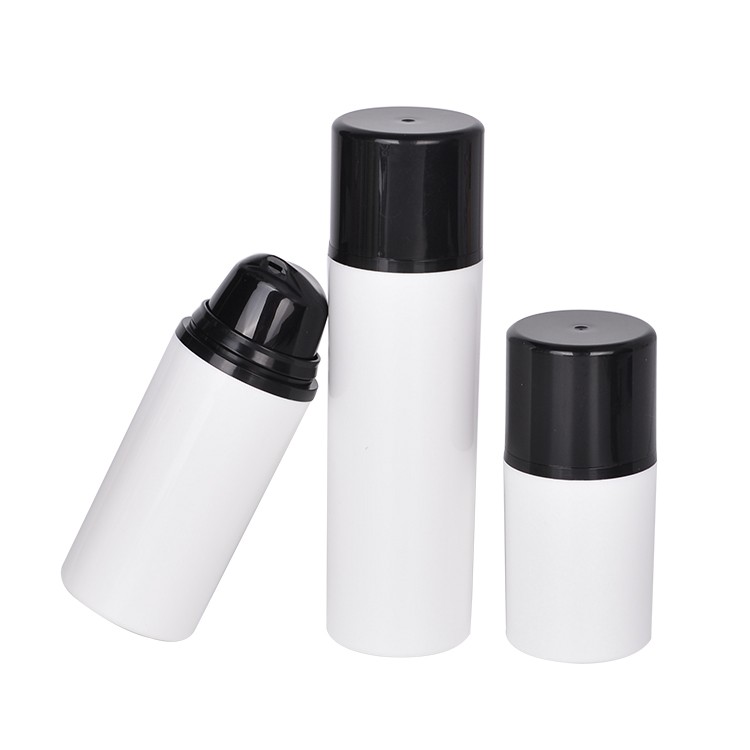 MS303 White PP vacuum pump bottles with natural cap
