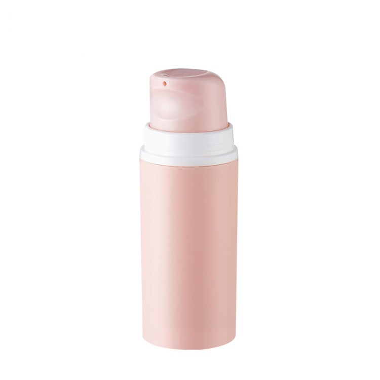 MS304 Pink PP airless bottles with clear cap for skin care products