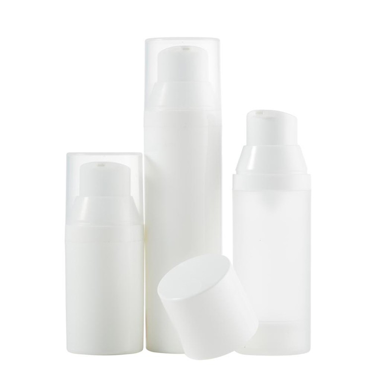 MS318 PP white airless bottles for formulations with natural cap
