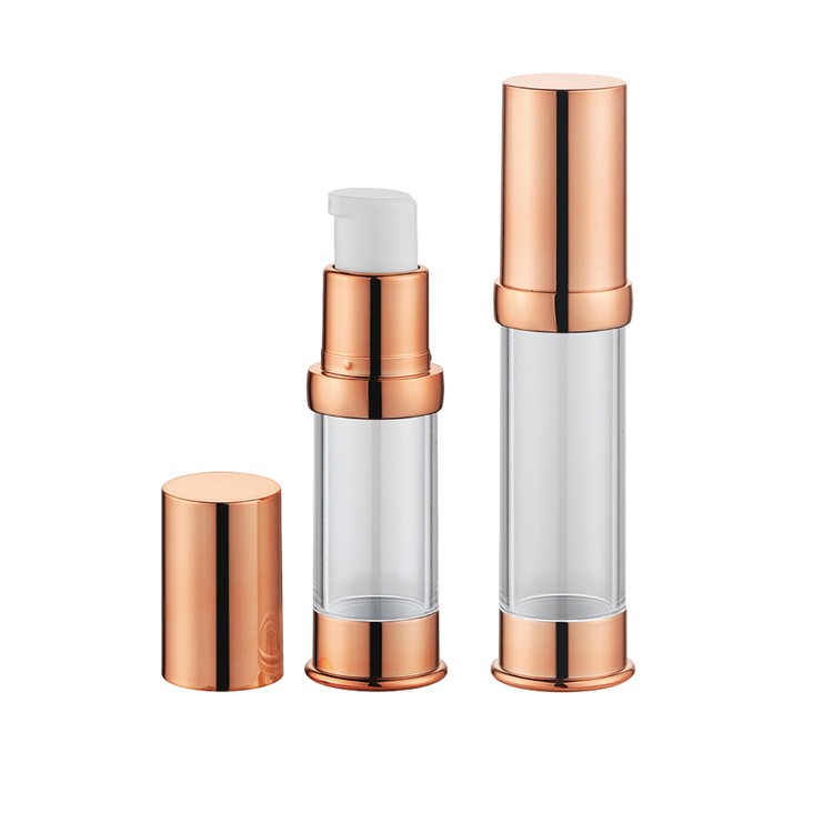 MS017 Clear airless dispensing bottles with metallic cap