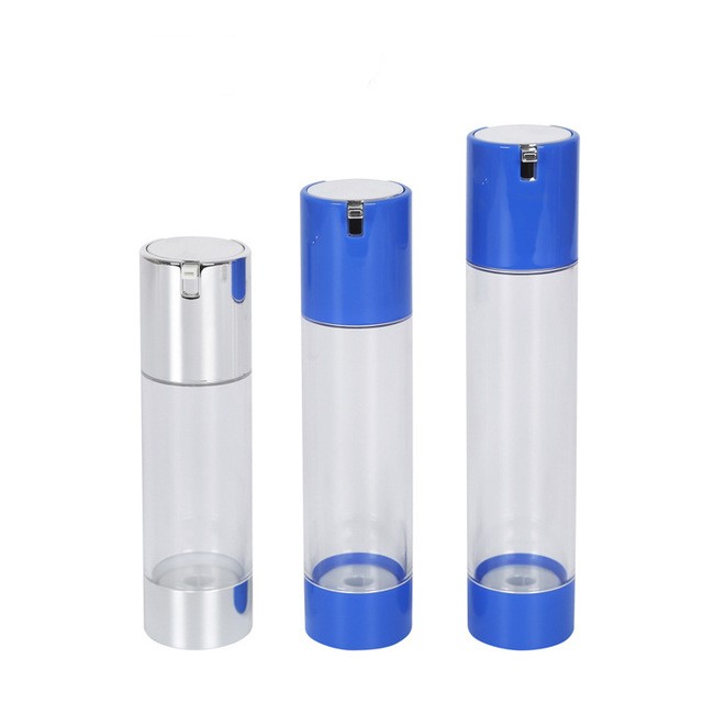 MS020 Round vacuum AS airless solutions bottles with silver pump