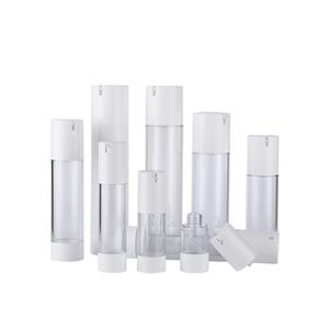 MS020 Round vacuum AS airless solutions bottles with silver pump