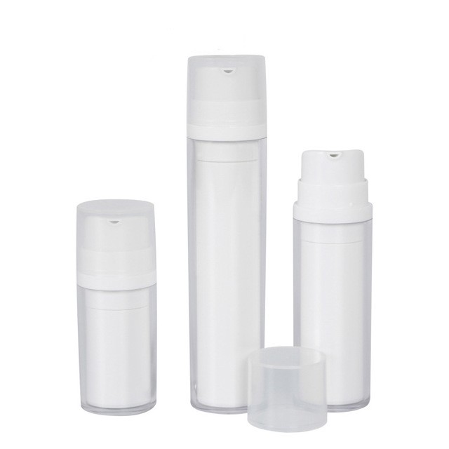 MS025 Botellas cosméticas airless blancas de doble pared
