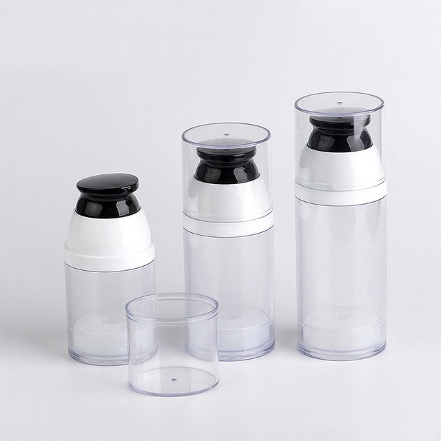 MS032 Single wall AS airless bottles with black pump