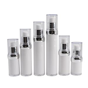 MS044 Round refillable vacuum bottles with silver pump
