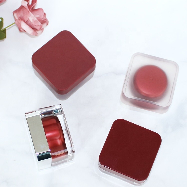 MJ002 Red square acrylic cosmetic and beauty jars