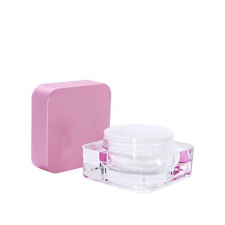 MJ002 Red square acrylic cosmetic and beauty jars