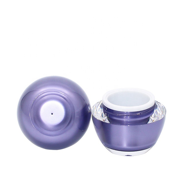 MJ008 Purple acrylic cosmetic jars with bowl cap