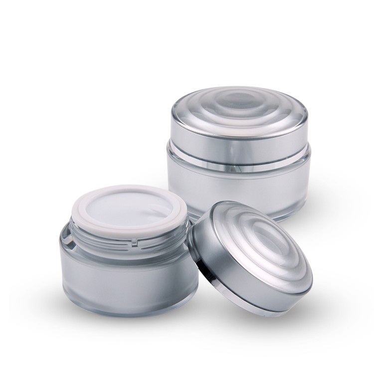 MJ020 Silver Acrylic cosmetic and beauty packaging and jars