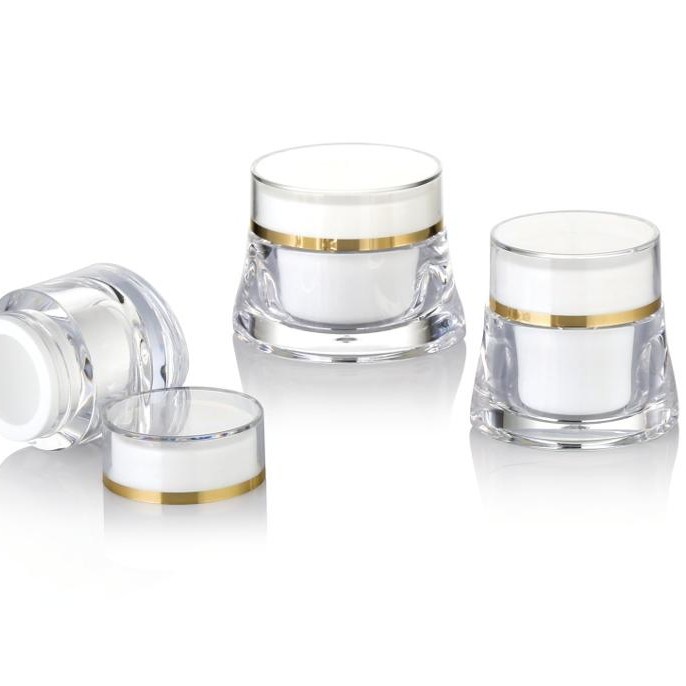 MJ027 High quality white acrylic beauty packaging jar