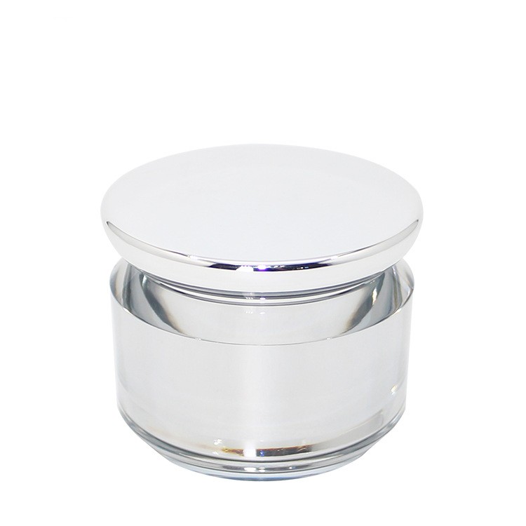 MJ028 Glänzende silberne Schönheitsverpackungsgläser aus Acryl