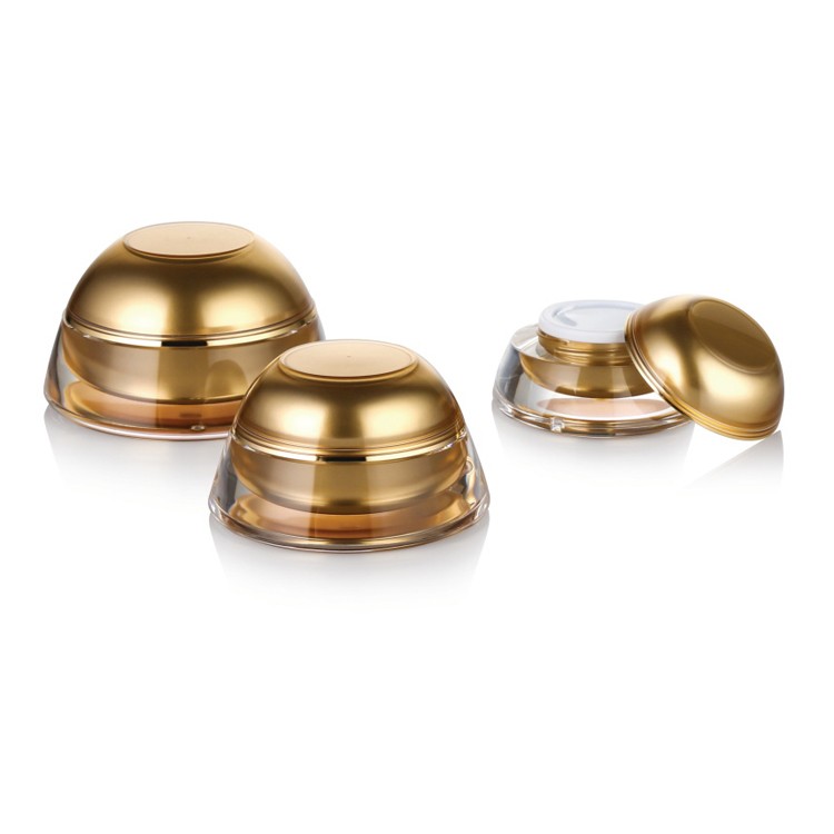 MJ029 Embalagem e potes cosméticos de acrílico ouro brilhante