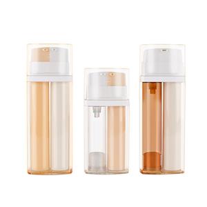 MB103 Clear square dual airless pump containers