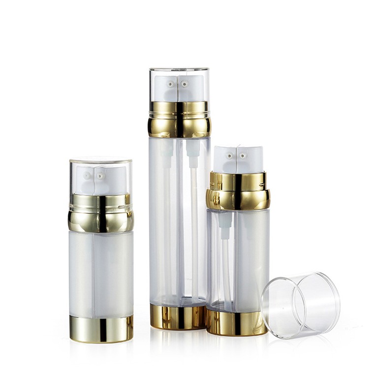 MB104 Clear colorful round dual chamber containers