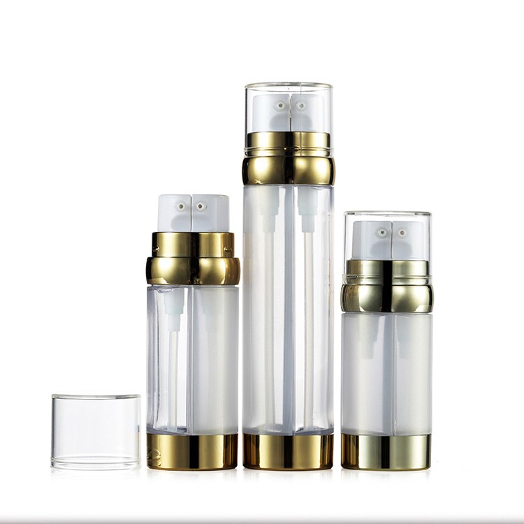MB104 Clear colorful round dual chamber containers