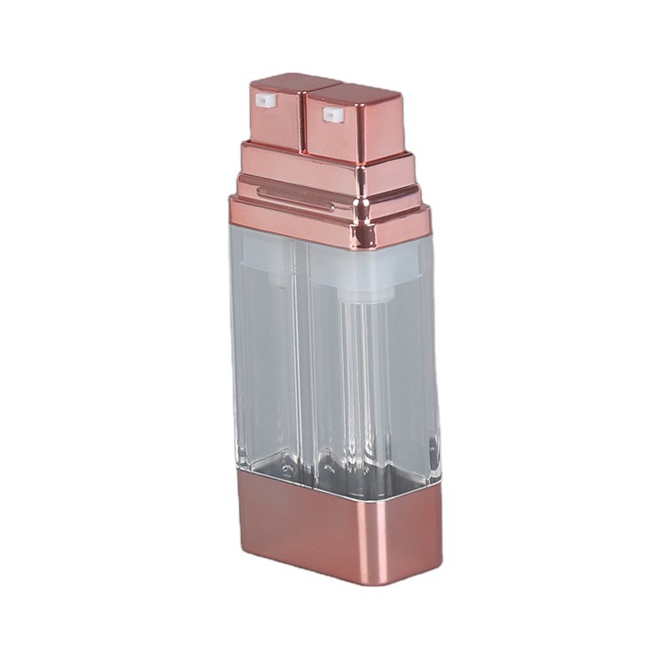 MB113 High end clear square dual airless pump containers
