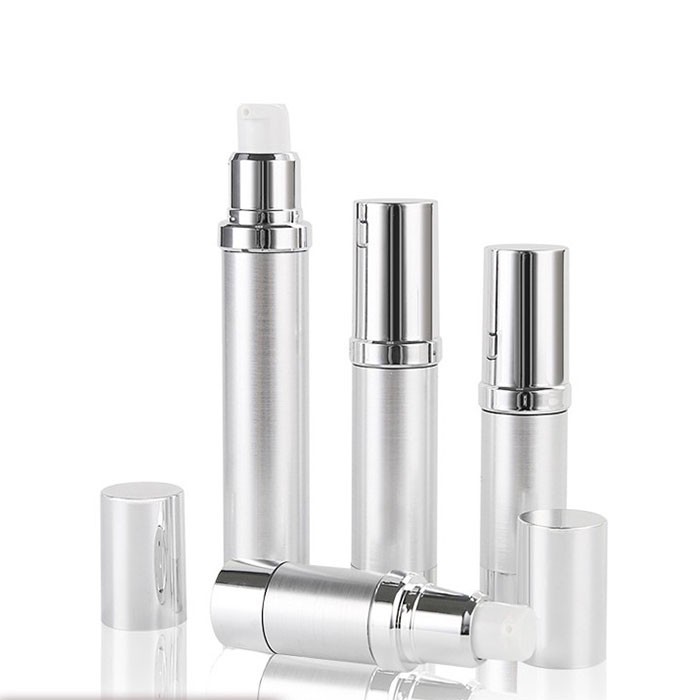 MS208 Brushed silver aluminum airless pump containers