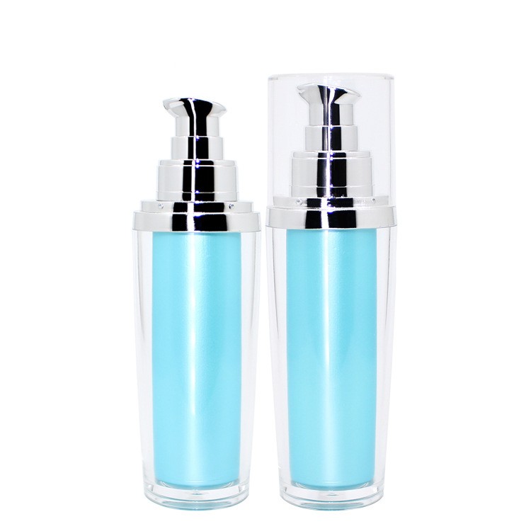 MB018 Cone shape blue acrylic bottles with pump