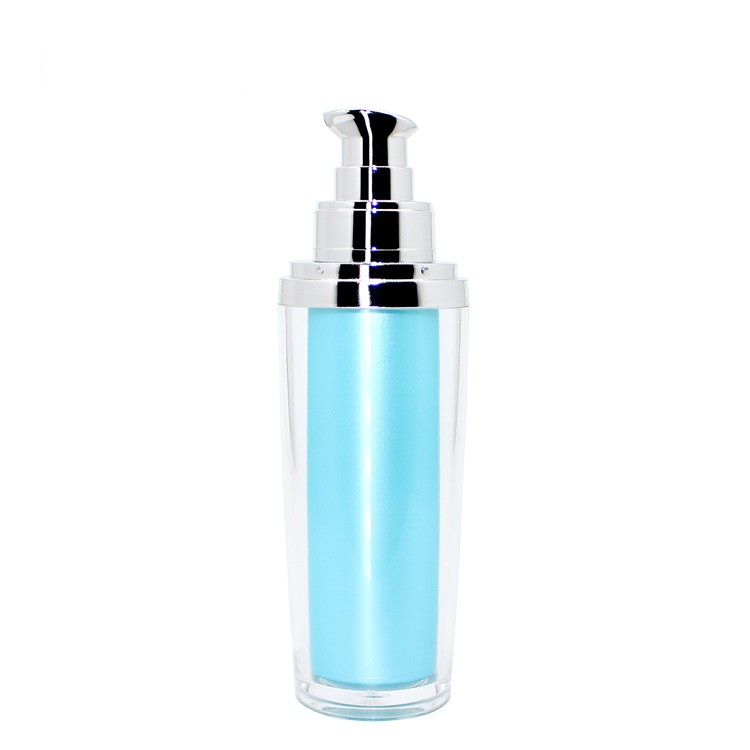 MB018 Cone shape blue acrylic bottles with pump