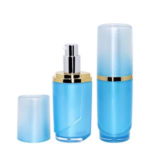 MB028 Luxus-Acryl-Hautpflegeverpackung mit silberner Pumpe