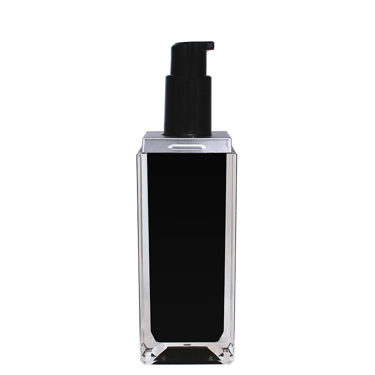 MB032 Black square acrylic cosmetic packaging bottles